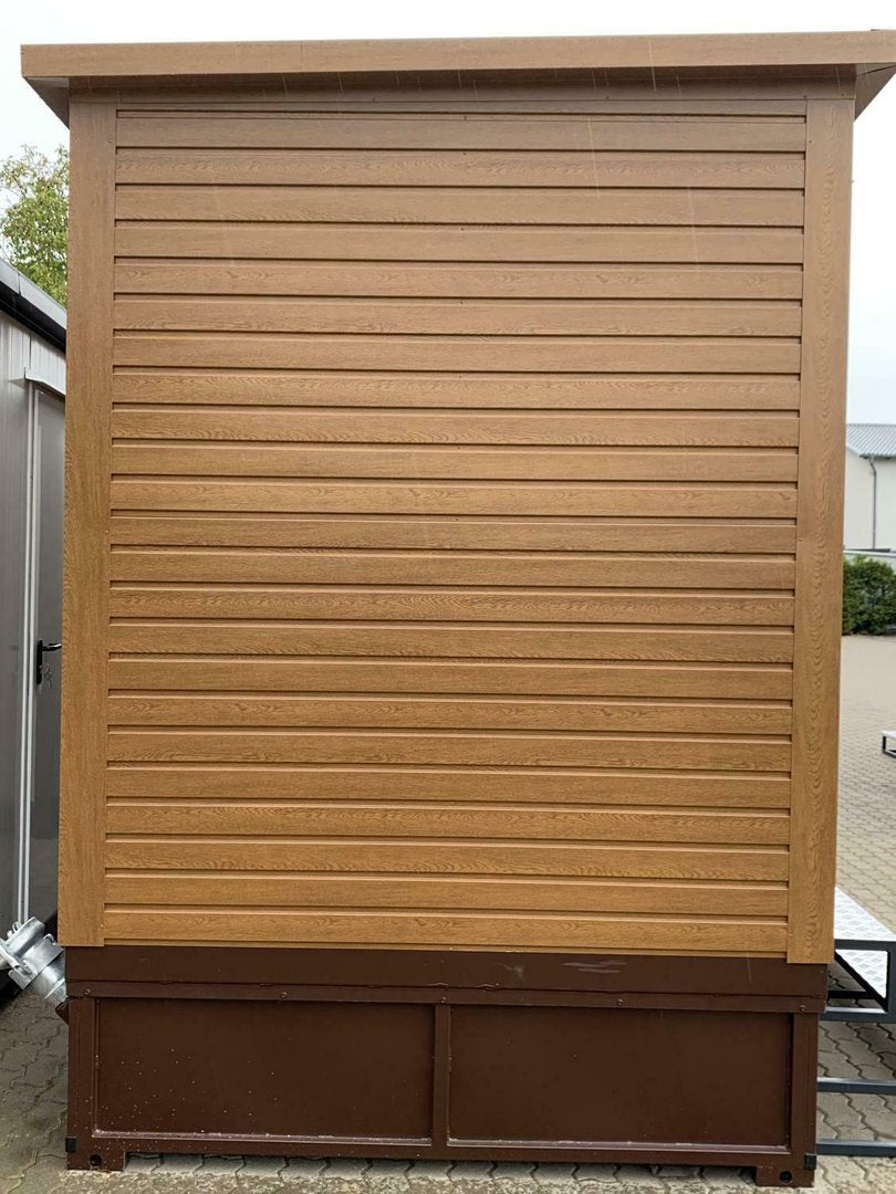 Contentor sanitário duplo com tanque de resíduos.