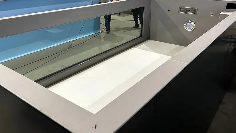 Piscina de polipropileno de 6,5 mx 2,5 m com janela de 4 m