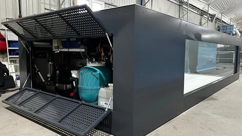 Piscina de polipropileno de 6,5 mx 2,5 m com janela de 4 m