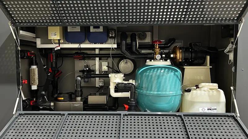 Piscina de polipropileno de 6,5 mx 2,5 m com janela de 4 m