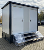 Recipiente sanitário duplo com tanque de resíduos branco