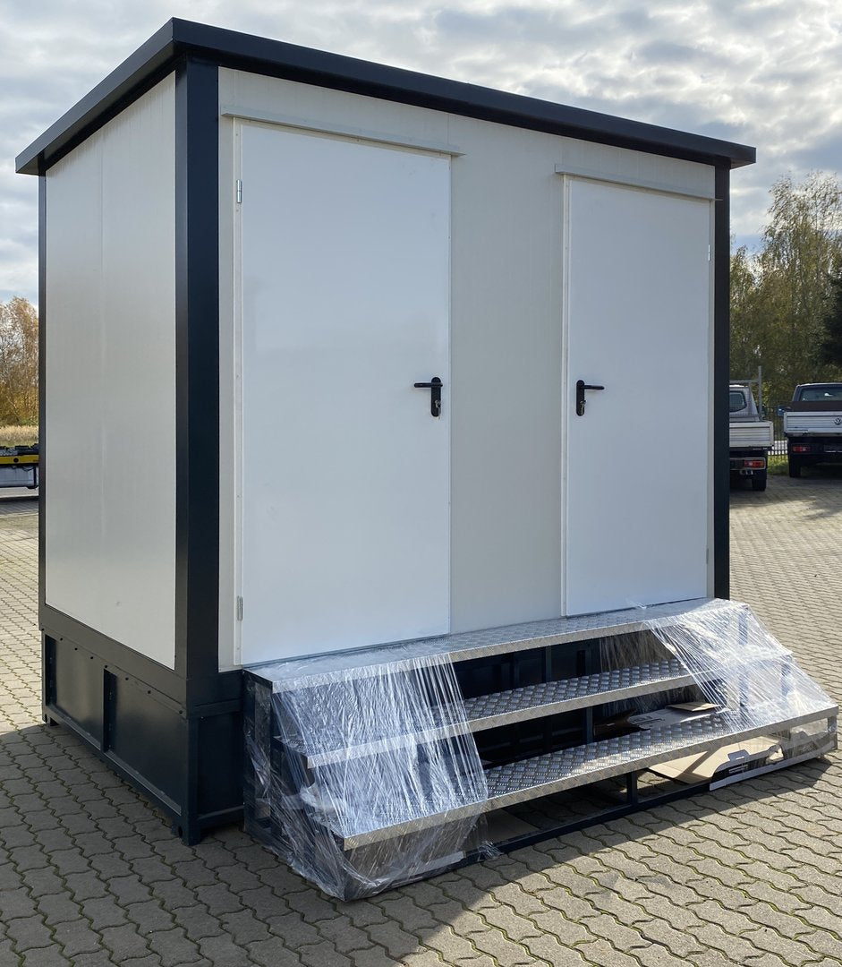 Recipiente sanitário duplo com tanque de resíduos branco