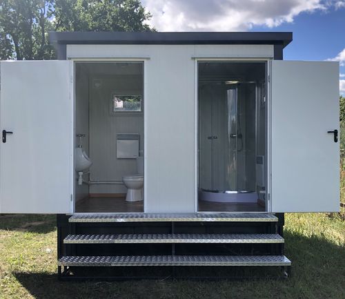 Contentor sanitário - sanita + duche + cisterna