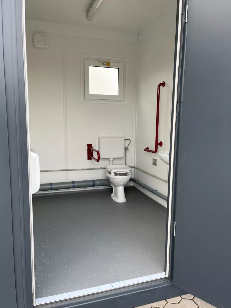 Contentor sanitário D/H de 20 pés/compartimento para cadeira de rodas